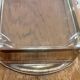 Vintage teak plateau attributed to Digsmed with four ramekins in glass.