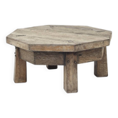 Large Weathered Wabi Sabi Brutalist Vintage Oak Coffee Table