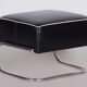 Black Leather Footstool from Slezák, Czechia, 1930s