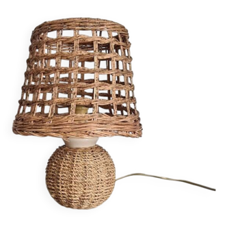 Vintage wicker and rattan lamp – natural bohemian lamp