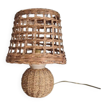 Vintage wicker and rattan lamp – natural bohemian lamp