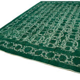 Handmade oriental contemporary 1980s 302 cm x 385 cm green wool carpet