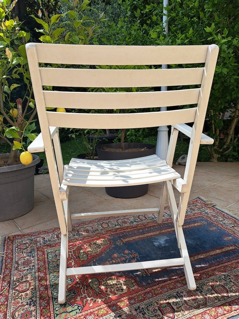 Vintage white wooden garden furniture