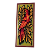 Framed tapestry of island birds