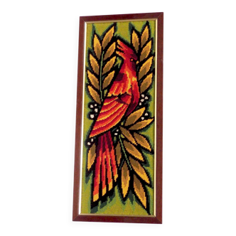 Framed tapestry of island birds