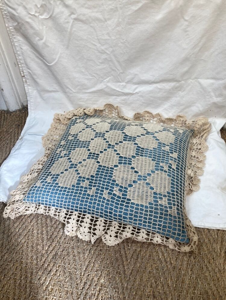 Vintage crochet cushion, from 1970