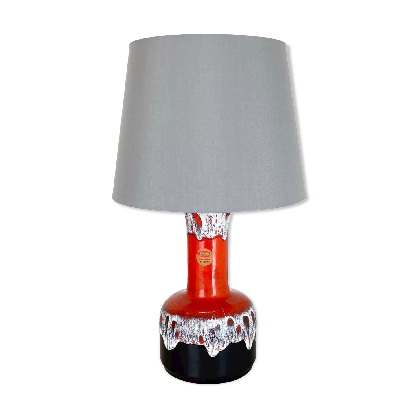 Super Colorful Fat Lava Pottery Table Light Base by Jasba Ceramics Germany 1970s