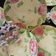Exclusive antique dessert service in faience/terracotta with slip from 1900.