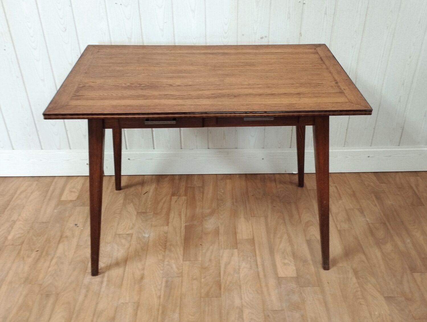 Vintage desk feet compass solid oak