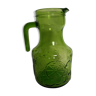 Pitcher carafe with orangeade of Italy in green glass
