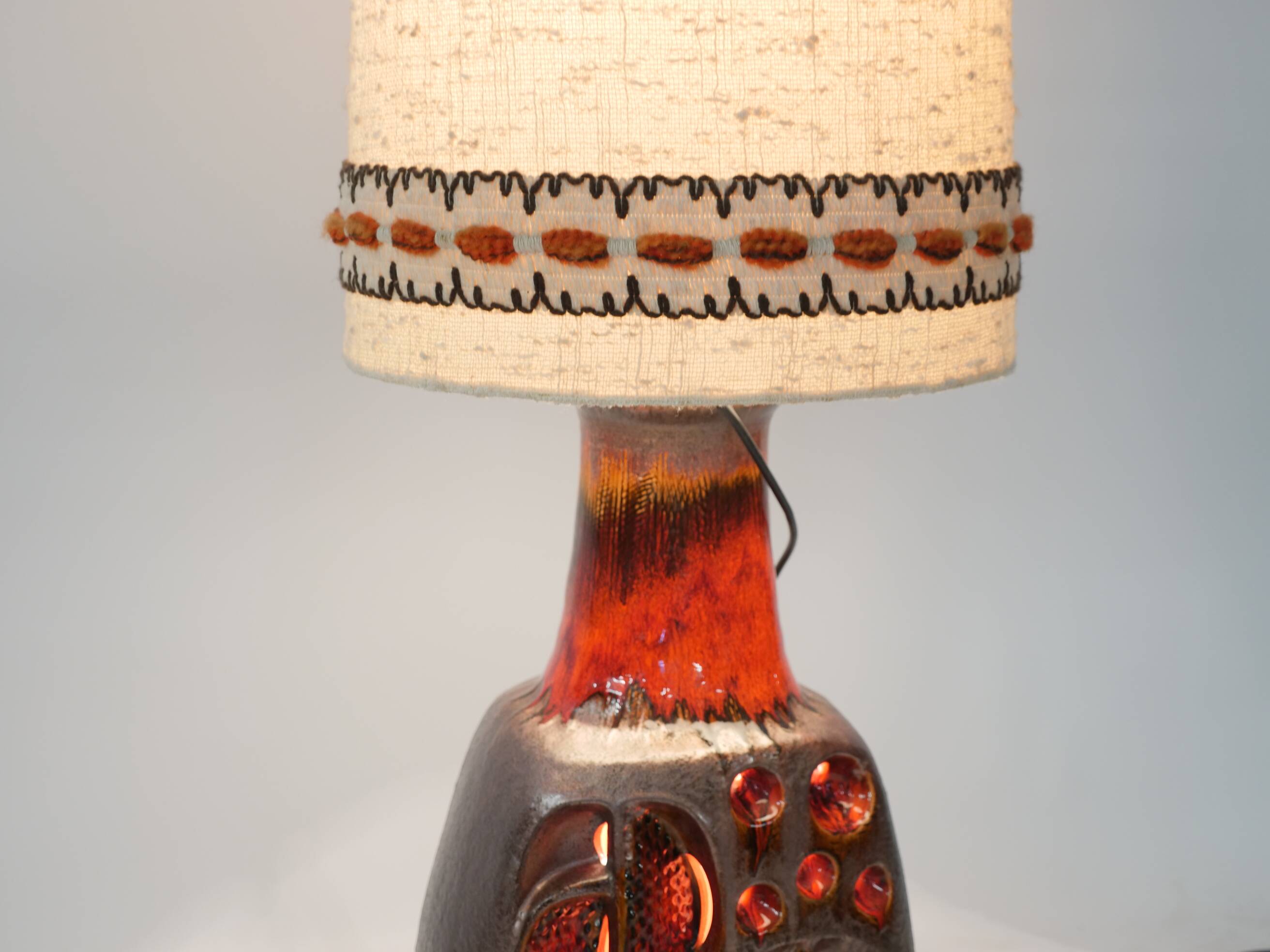 German Fat Lava ceramic floor lamp by Hülstadt Leuchten, 1960s
