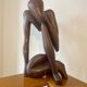 Sculpture en bois "Le penseur"