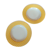 Lot de 2 assiettes creuses porcelaine opaque