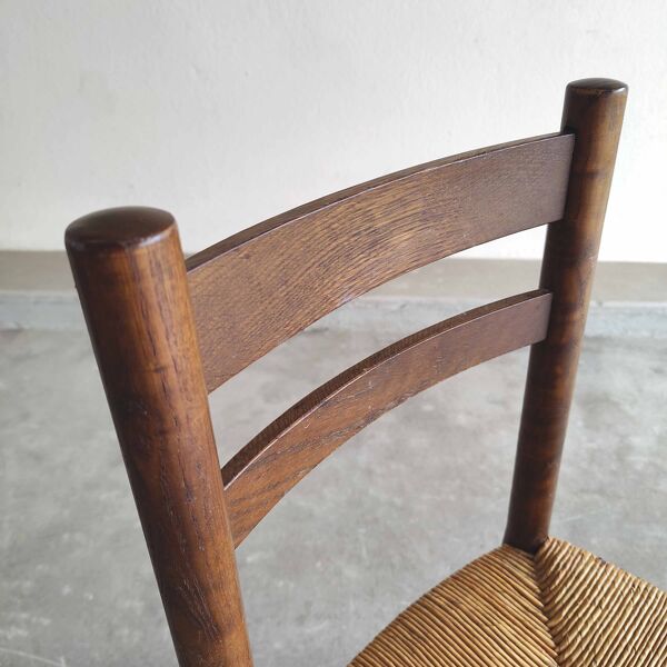 Chaise vintage bois et paille