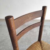 Vintage wood and straw chair