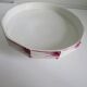 Compotier–Vintage serving plate-Cake dish–Dark pink red art deco patterns - octagonal shape