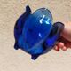 Cobalt blue molded glass vase shaped ball corolla vintage from the 60s