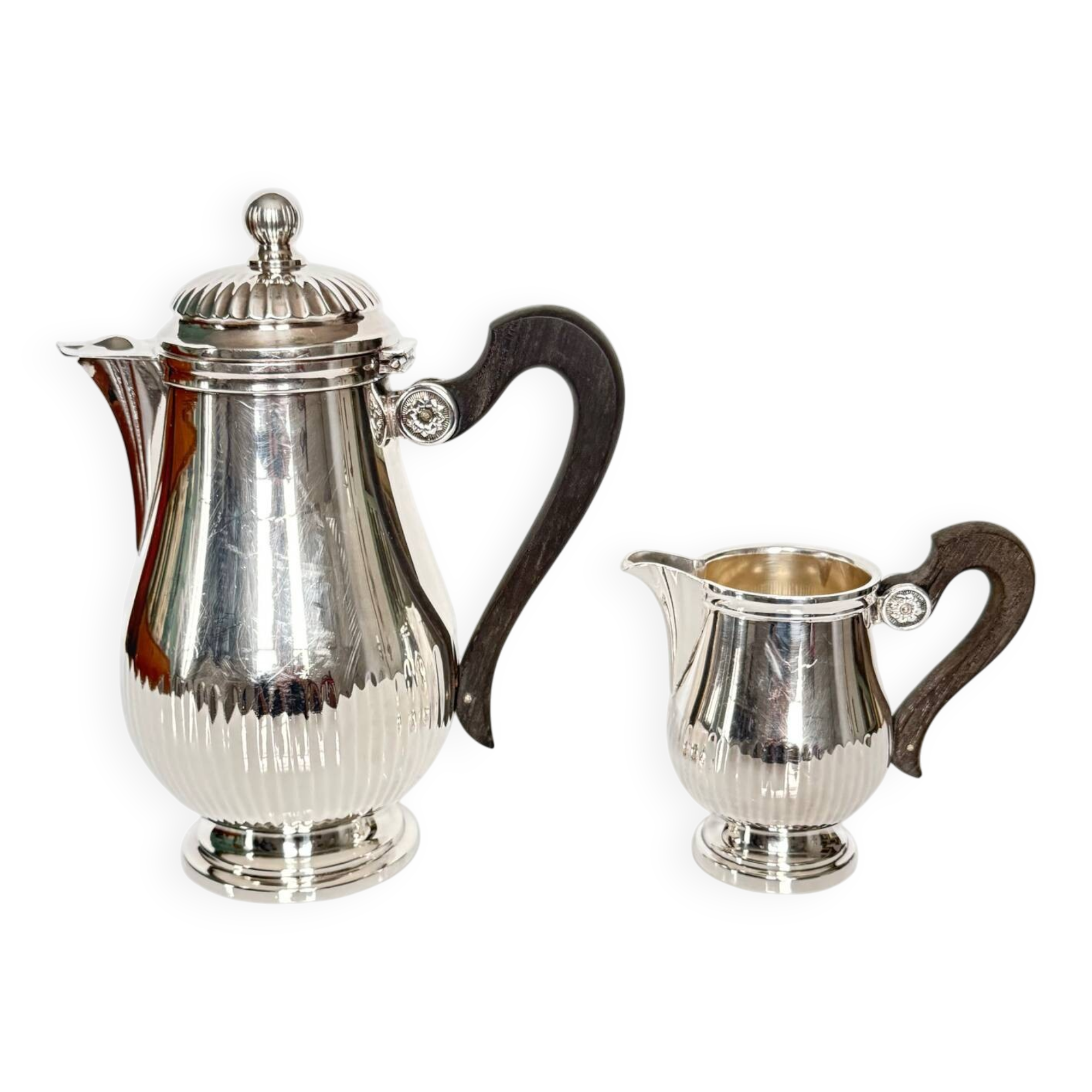 Christofle Gallia silver-plated milk jug and jug, 1920s