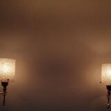 Pair of 40 wall lamps in perplex
