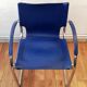 Chaise vintage cuir bleu roi