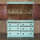 Painted pine linen cupboard or Victorian pantry circa 1860