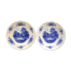 Lot de 2 assiettes décor Romantic bleu