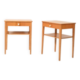Pair of Vintage Scandinavian bedside tables in beech