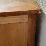 Vintage melamine wood sideboard, year 50, compass feet