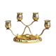 Four-light, gold-plated table candlestick, Germany, 1940s.