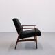 Henryk Lis armchair in black boucle 1960