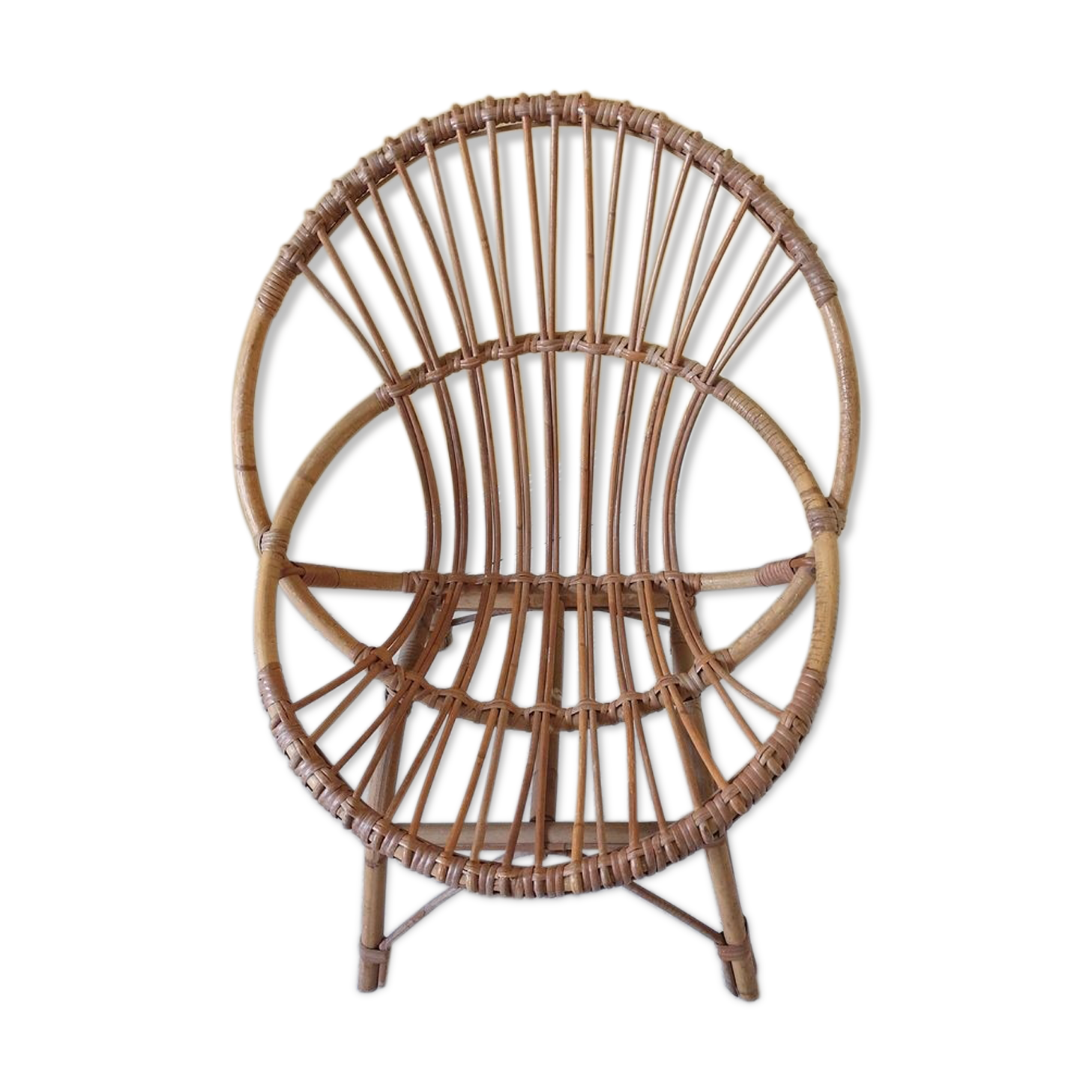 Fauteuil corbeille en rotin