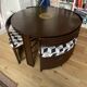 Coffee table and 4 armchairs, Moroccan craftsmanship.
