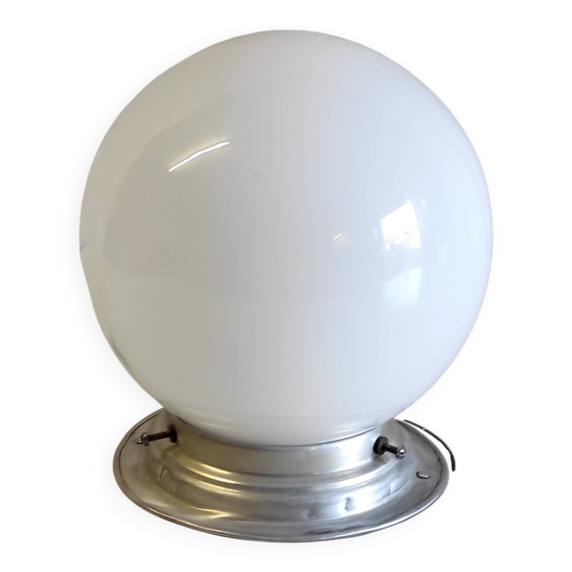 Opaline globe ceiling light diameter 15 cm - mid 20th century