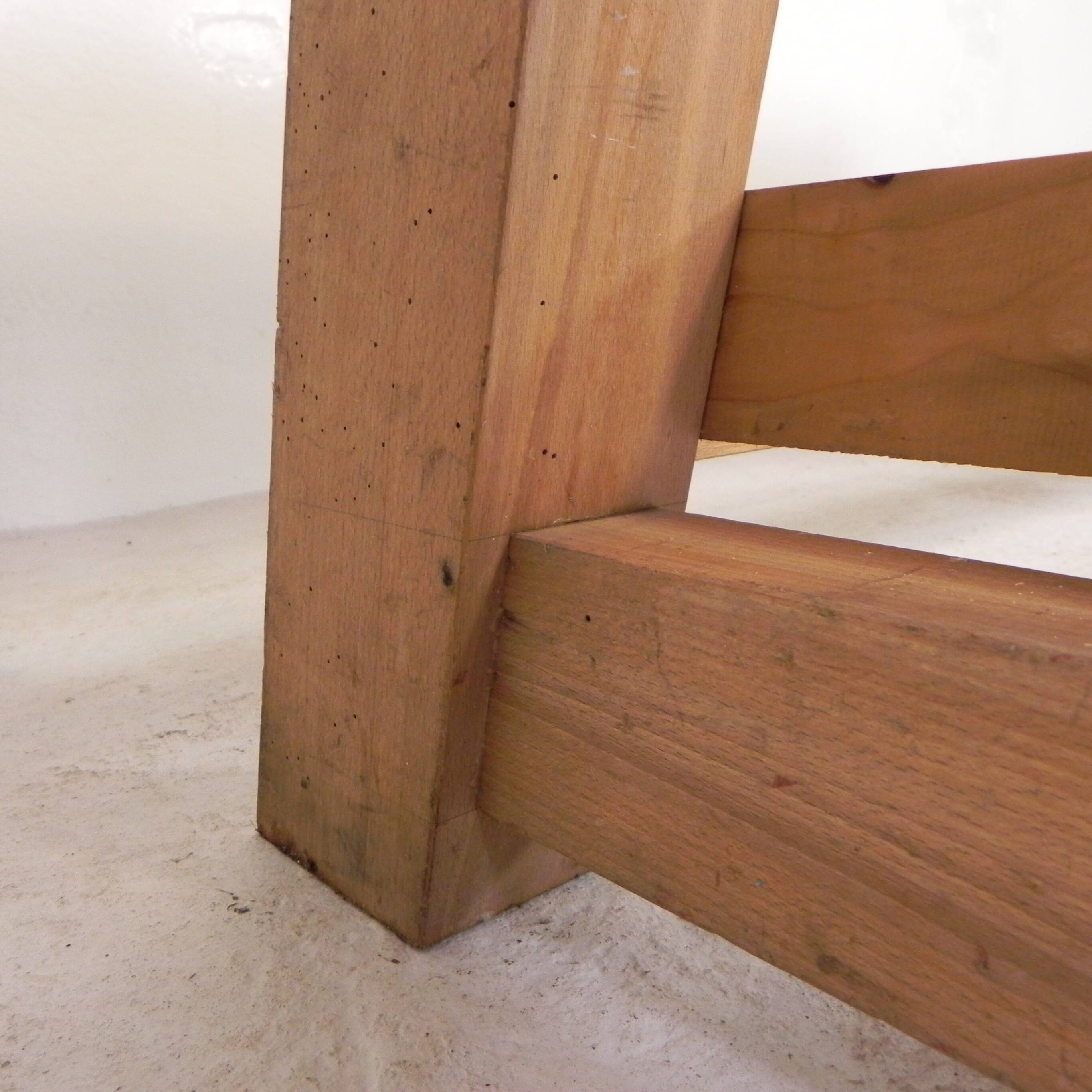 Oak workbench 2 meters long, 1950s