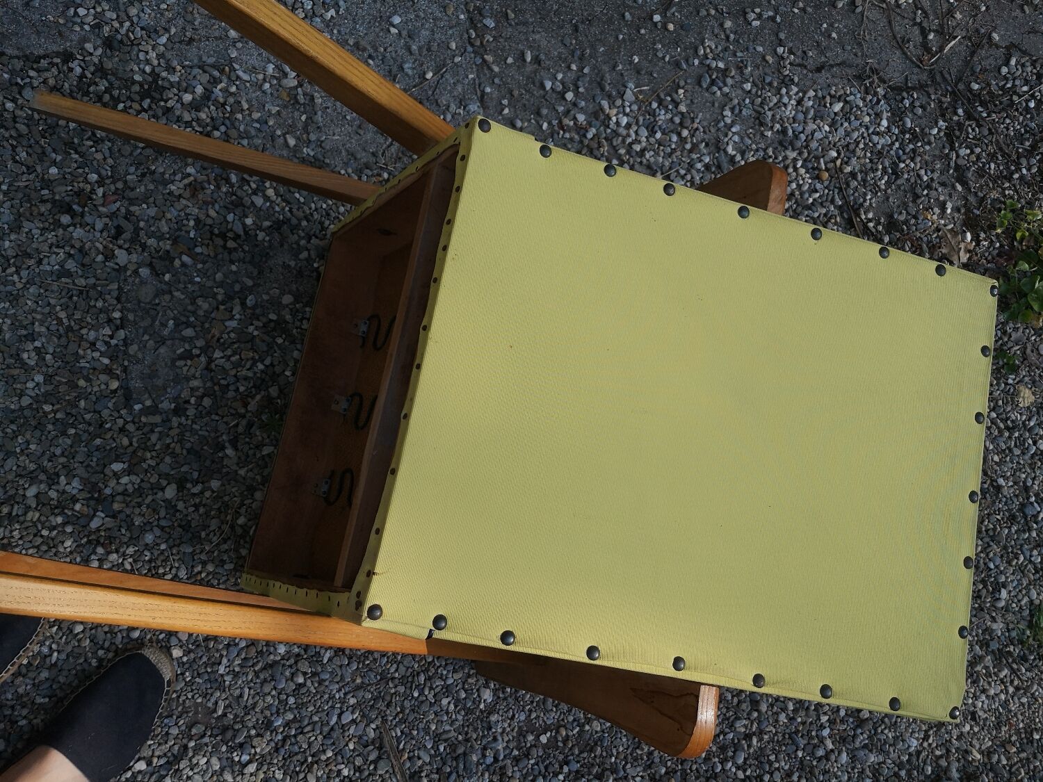 Pair of bridge armchairs with compass feet