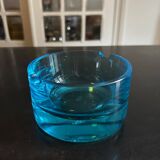 cendrier en verre turquoise 1970