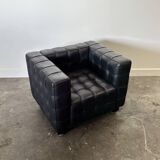 Wittmann Kubus Leather Armchair by Josef Hoffmann, 1980s