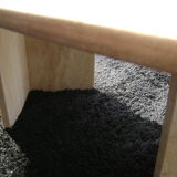 Oval coffee table in travertine italy from the 1970s