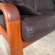 Scandinavian 3-seater teak and leather sofa