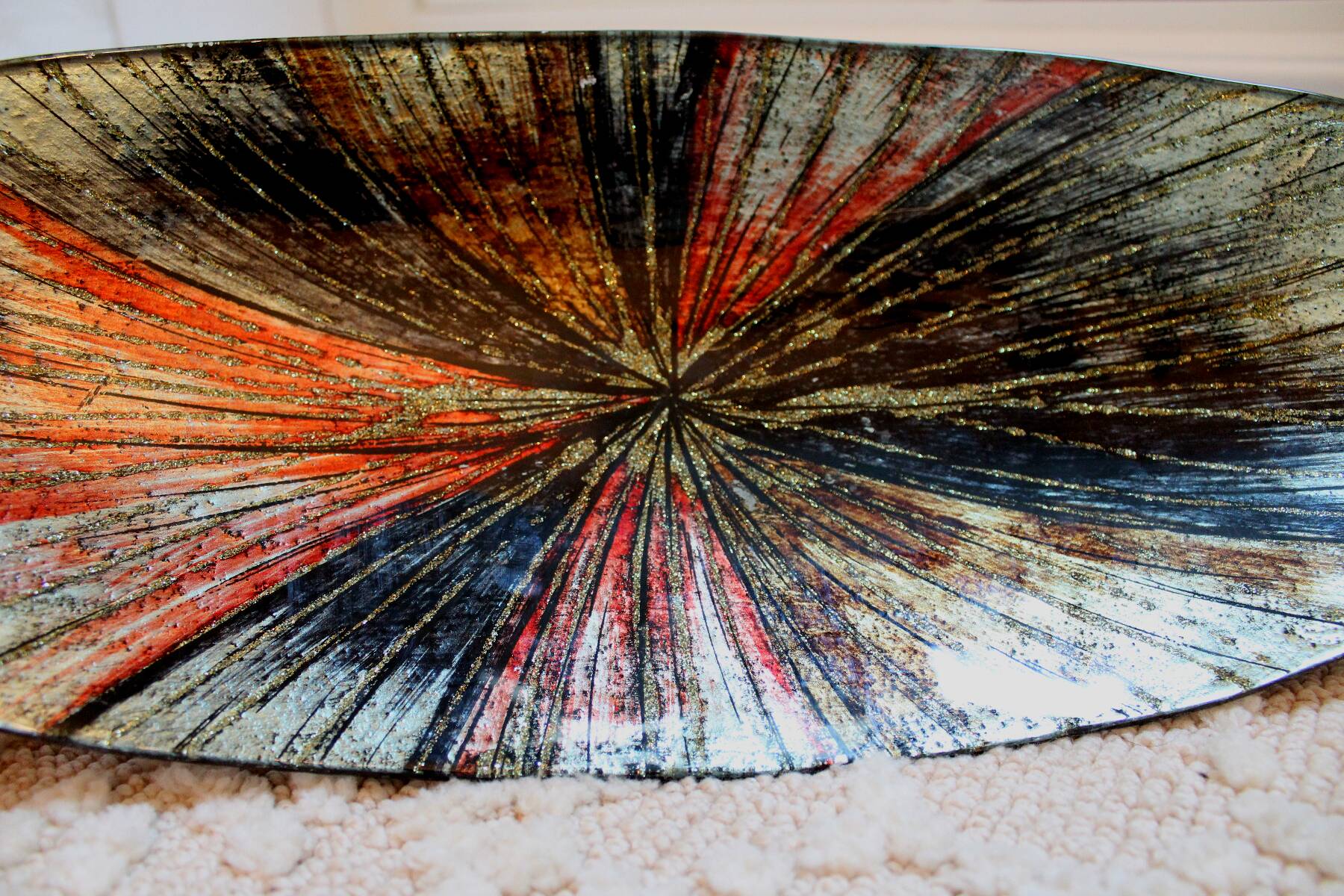 Large Glass Dish - Long. 46 cm! - Art Deco