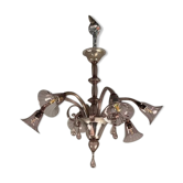 Venetian chandelier in Murano glass amethyst