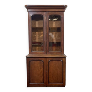 Bibliothèque 2 corps - anglaise acajou