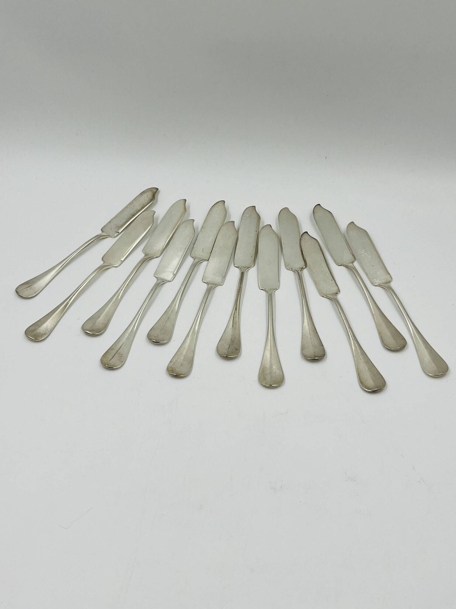Lot 12 Fish Knives Silver-Plated Wiskemann