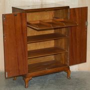 Art Deco governess wardrobe in burr walnut by Waring & Gillow