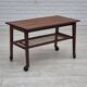 1970s, Danish side table, original very good condition, teak wood, rattan.