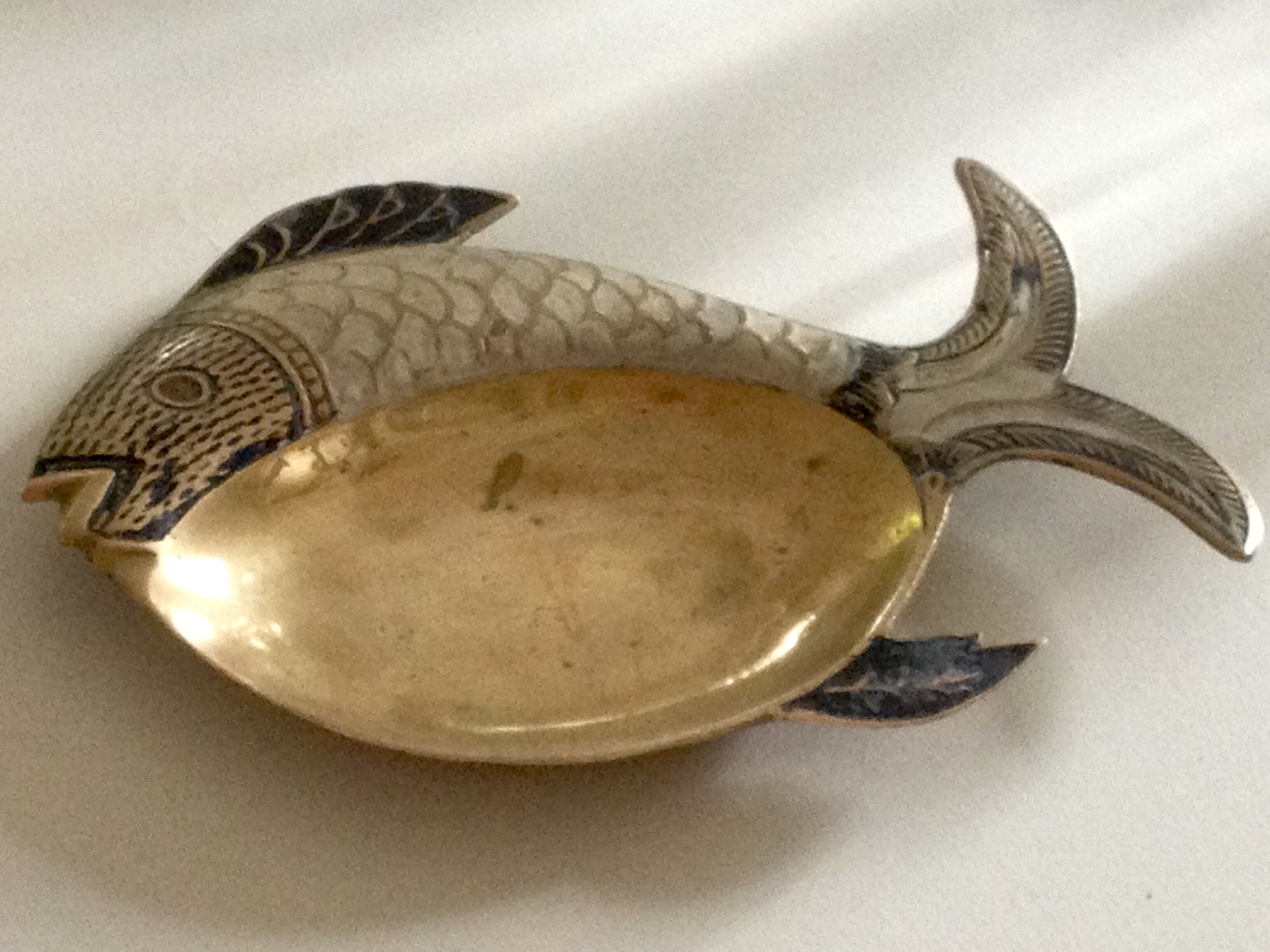 Trinket bowl fish brass