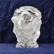 Frosted glass vase, decorated with cherubs and flowers, vintage.