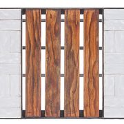 Table basse moderniste, teck et céramique, 1950