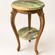Pédestal en marbre vert vintage, table d'appoint, support d'exposition Hollywood Regency