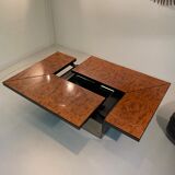 Table basse-bar en loupe d'orme de Paul Michel, 1970